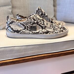 G by Guess Black and White Sneakers with Snakeskin Pattern